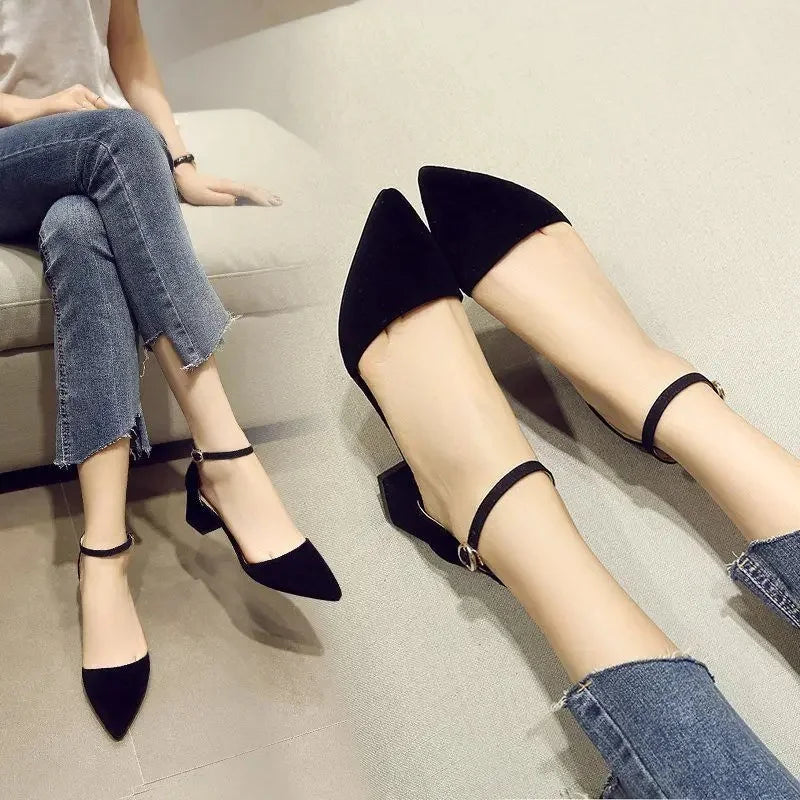 Ankle strap mule