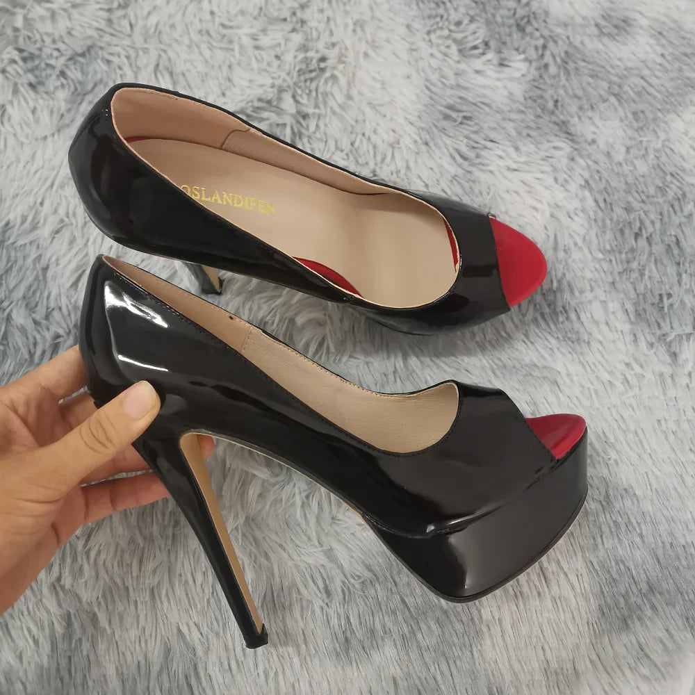 Ankle strap peep toe high heel