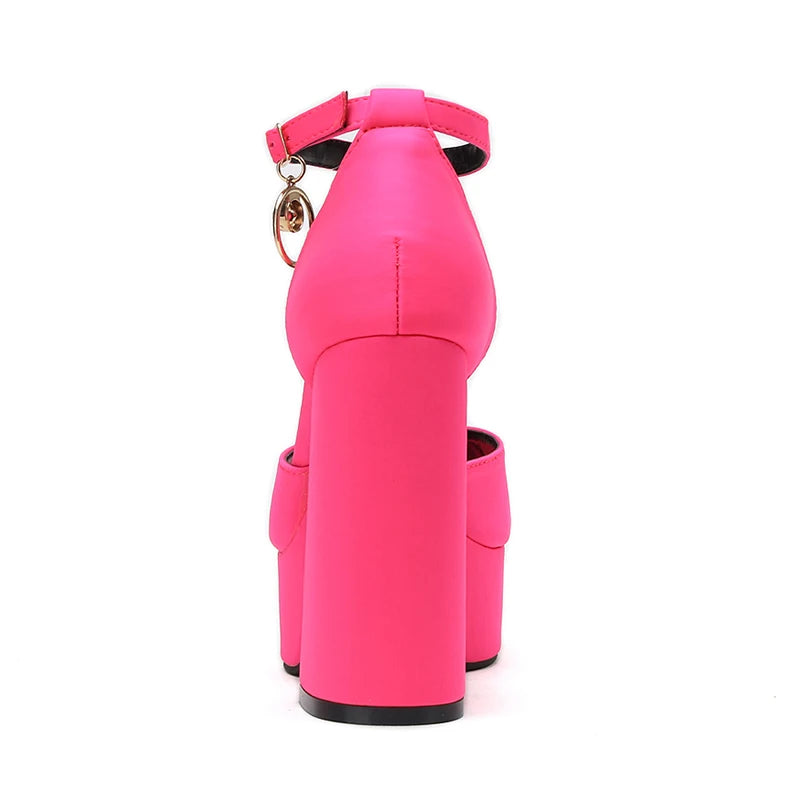 Dark blue ankle strap heel