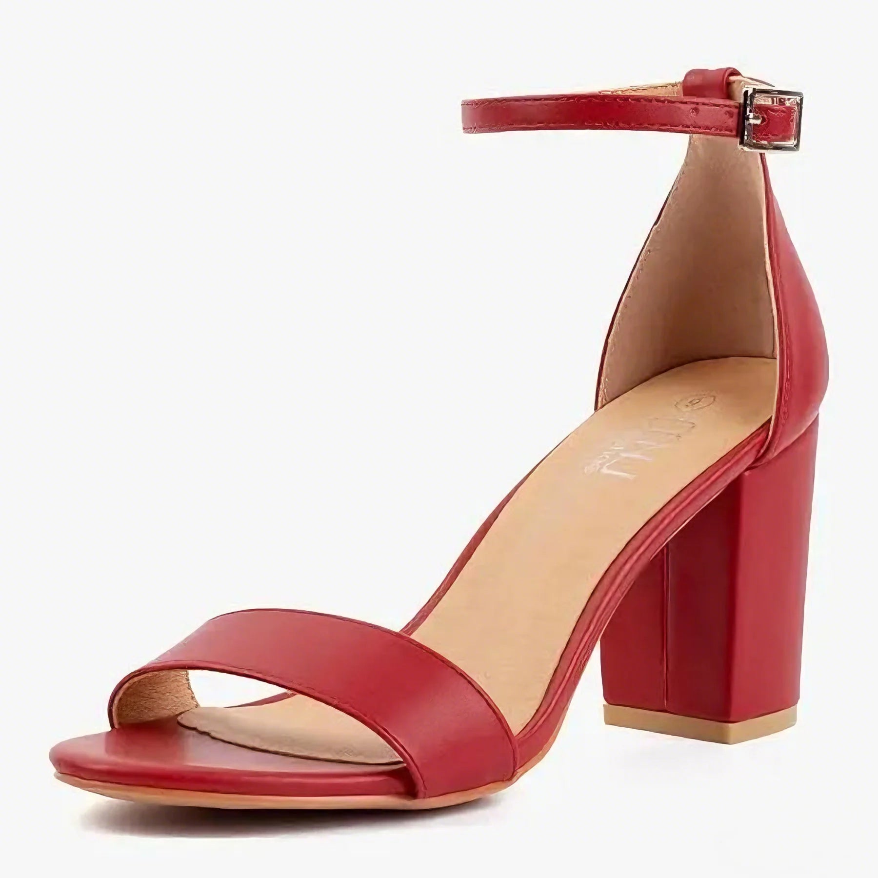 Open toe ankle strap chunky heel