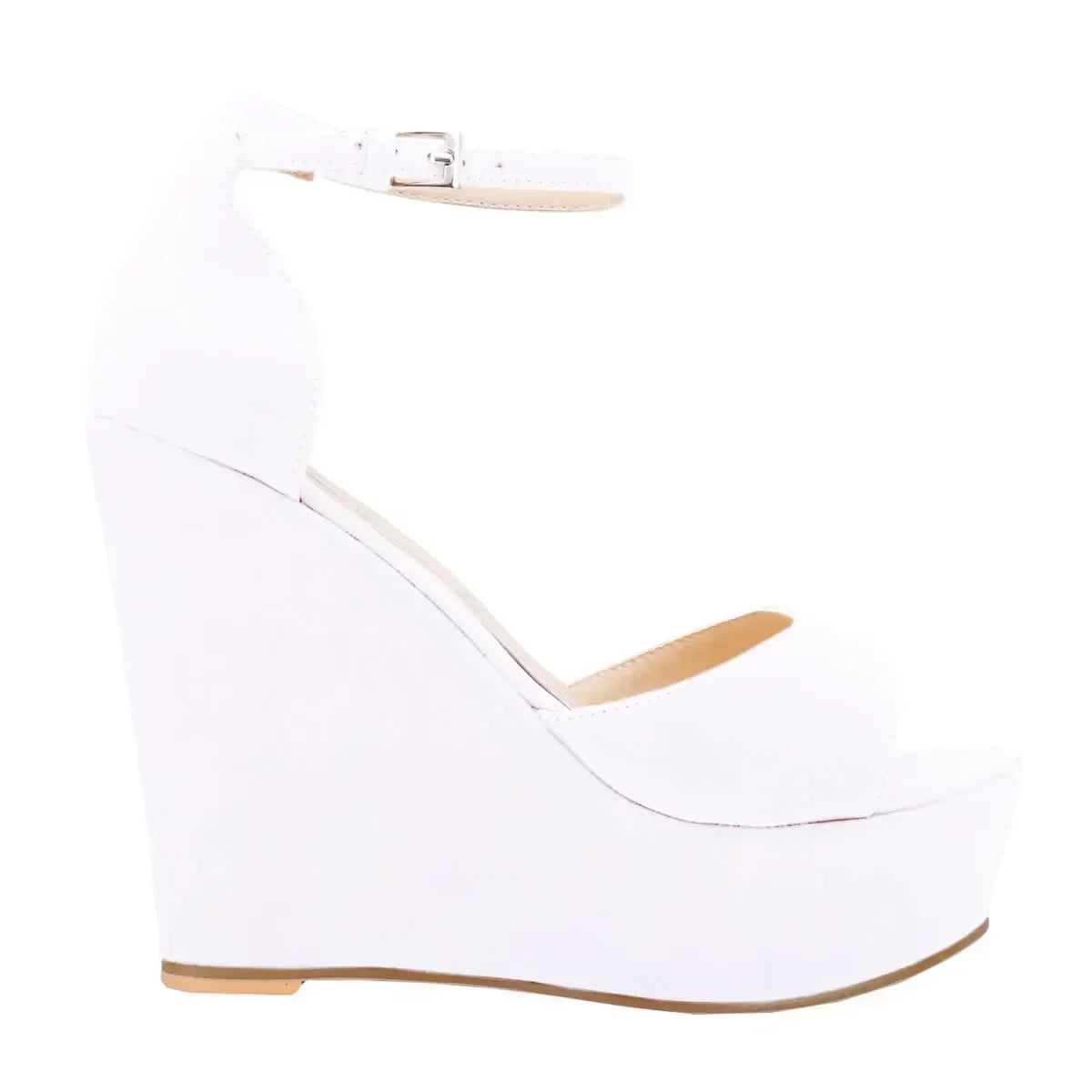 Nude ankle strap heel