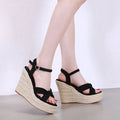 Ankle strap espadrille wedge