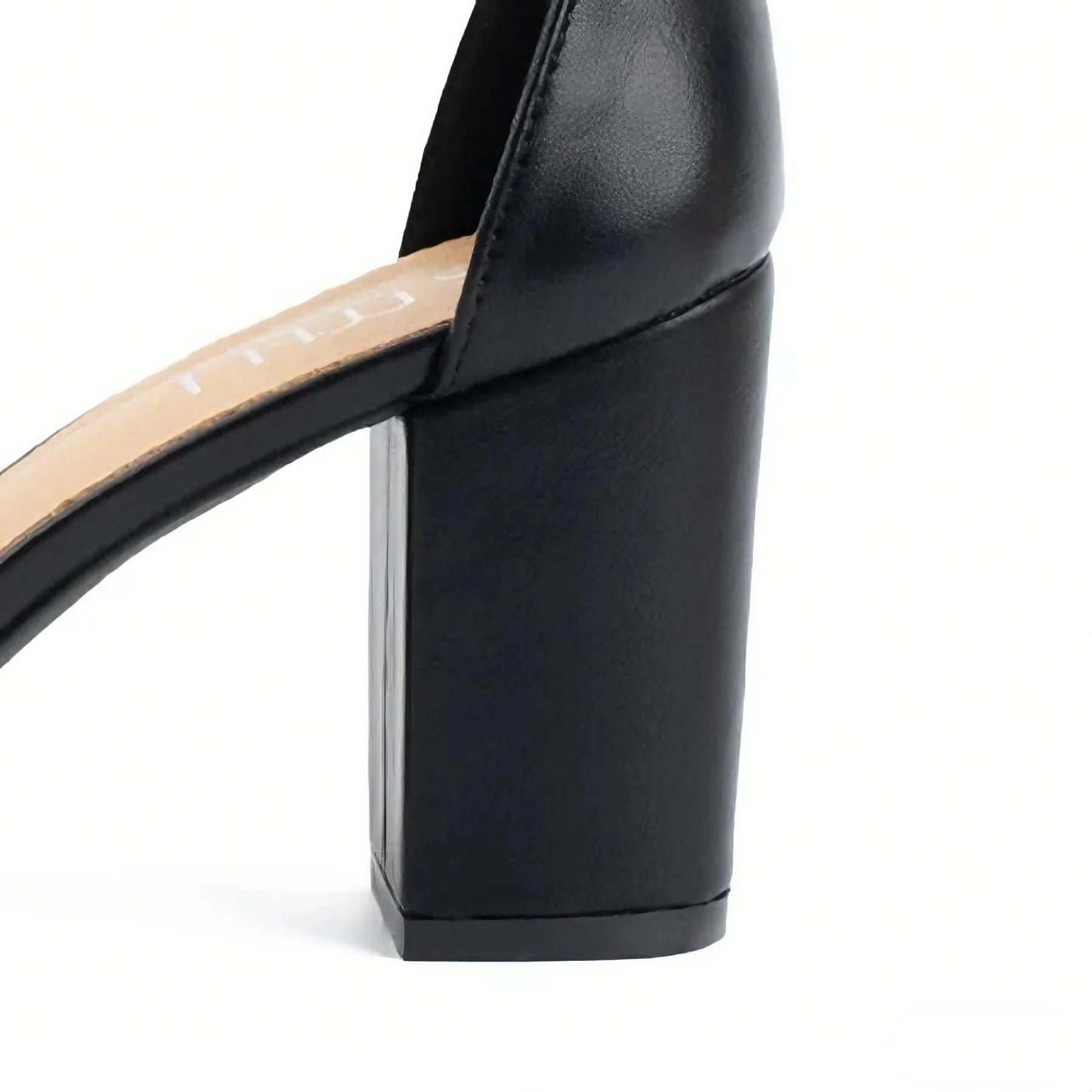 Open toe ankle strap chunky heel