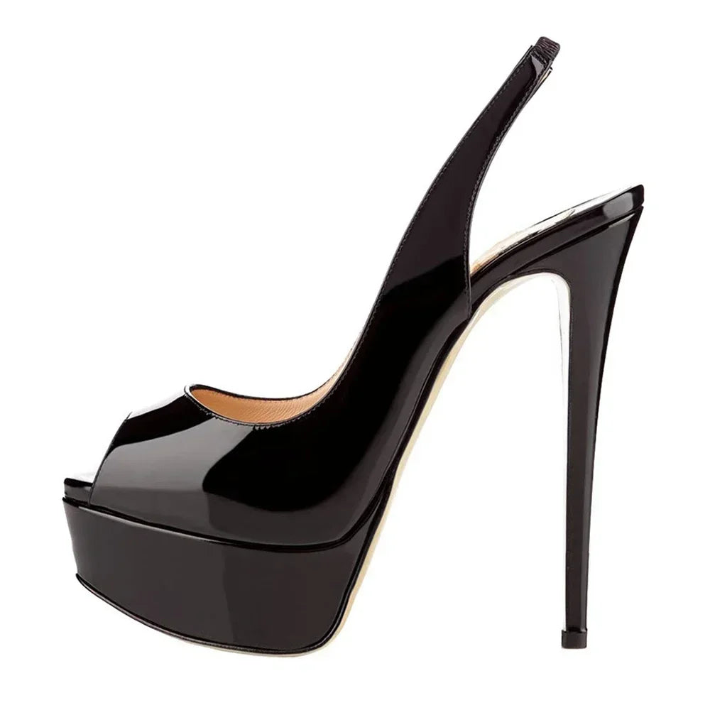 Ankle strap stiletto heel
