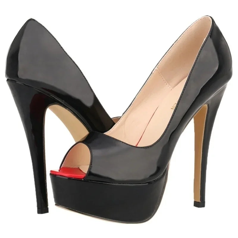Ankle strap peep toe high heel