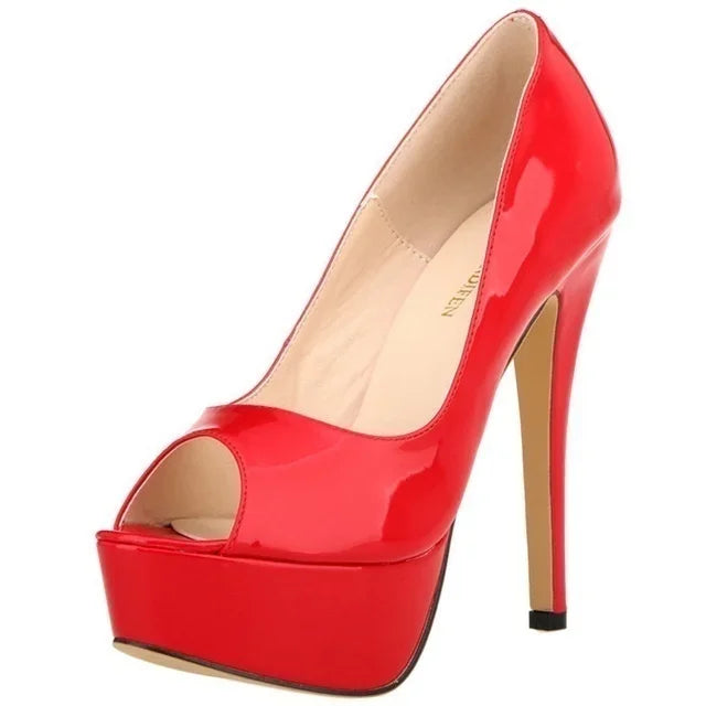 Ankle strap peep toe high heel