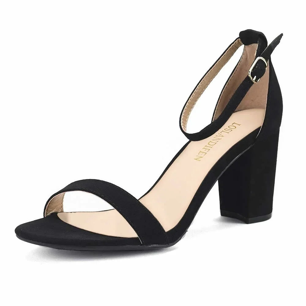 Green heel with ankle strap