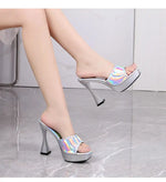 Silver Heel No Ankle Strap - Vignette | Dika Studio