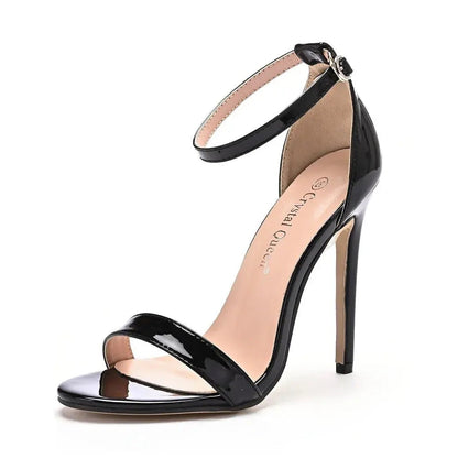 Black heel with thick ankle strap - Dika Studio