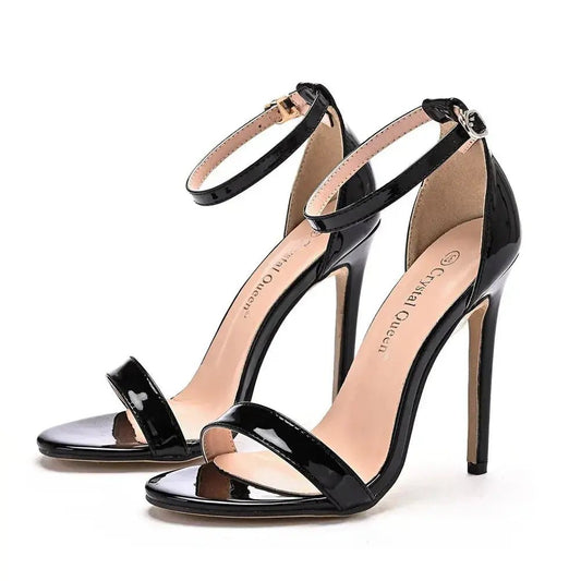 Black heel with thick ankle strap - Dika Studio