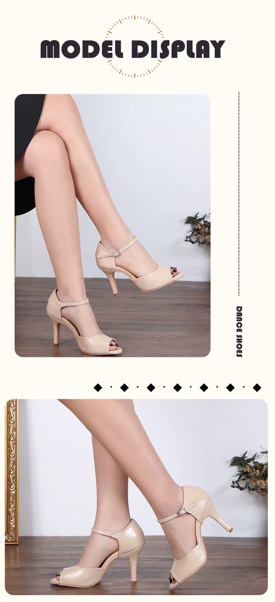 Ankle strap dance shoes