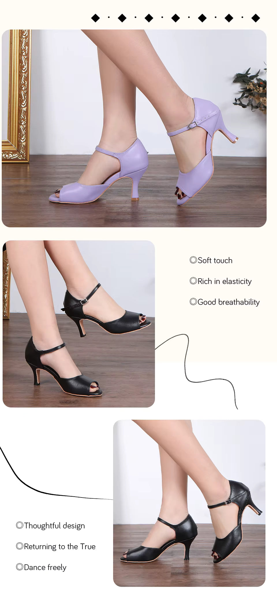 Ankle strap dance shoes