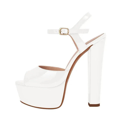 Platform Black Chunky High Heels - Dika Studio