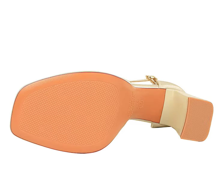 Ankle strap closed toe platform heel